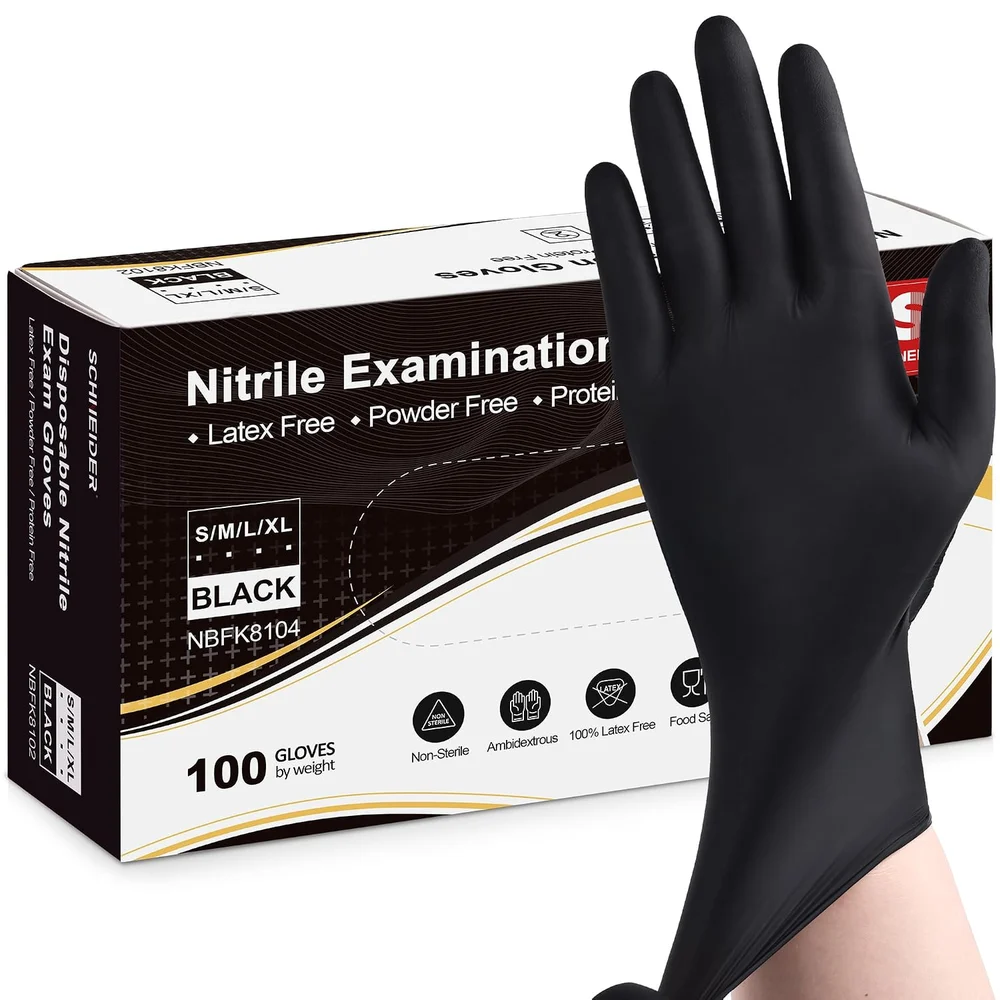 Black Nitrile Examination Gloves
