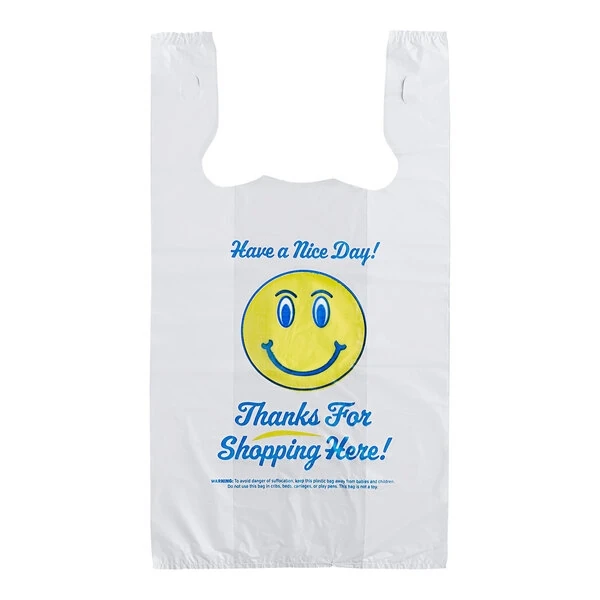 1/6 White Happy Face Plastic Bag