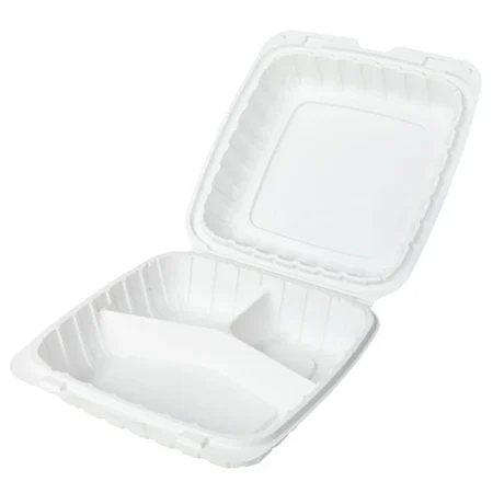 Three Compartment Hinged Container