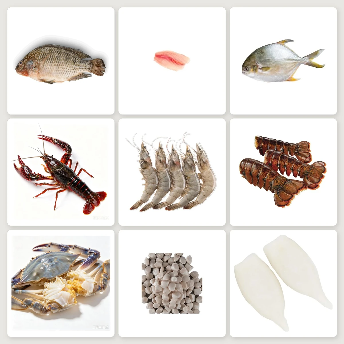 Frozen seafood category